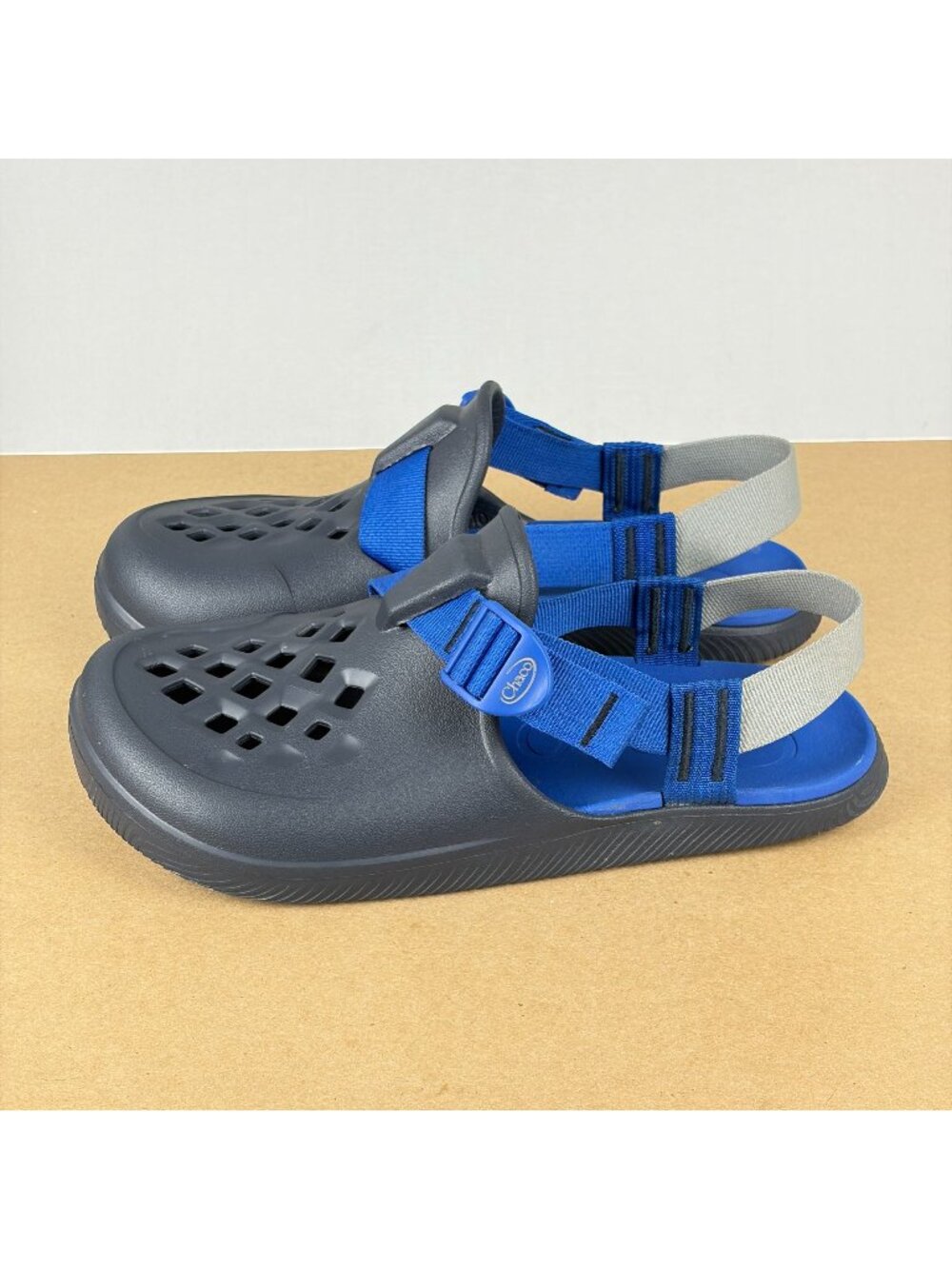 Chaco Chillos Clog Sandals Slingback Mens 10 Gray Blue Casual Outdoor Adjustable